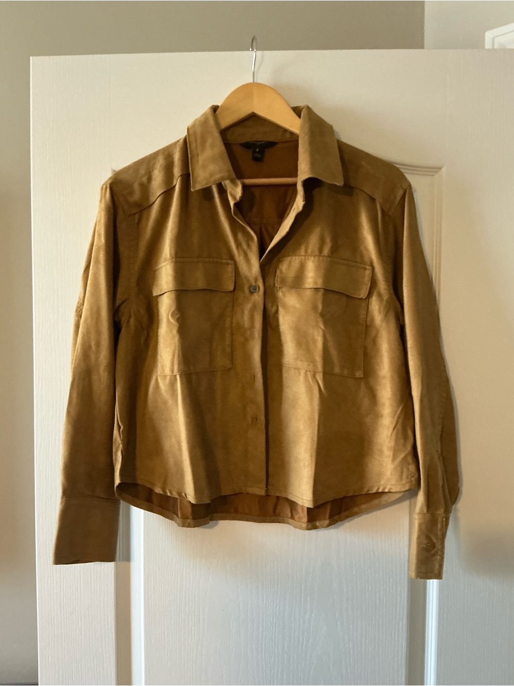 Banana Republic Tan Suede Button-Front Jacket